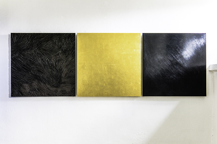 Gold Schwarz, Quadrate, Albert Cinelli, Art, Kunst