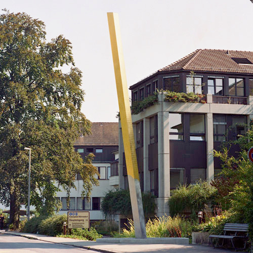 Kunst am Bau, Edelstahl, Vergoldung, Maennedorf, Spital